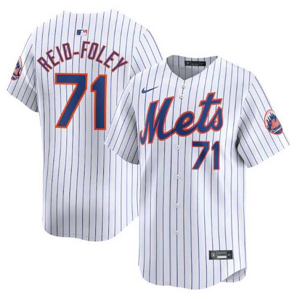 Men's New York Mets #71 Sean Reid-Fole White 2024 Home Limited Stitched Baseball Jersey Dzhi